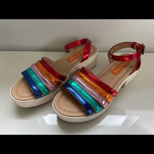 Metallic rainbow Rocket Dog sandals